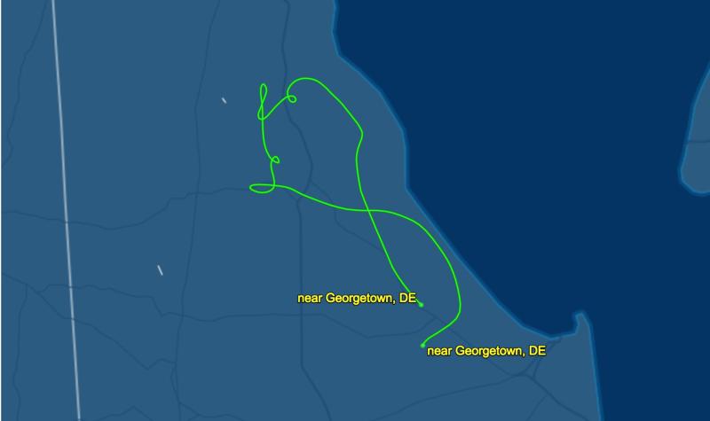 A map showing the route taken by Chirtea the morning of Nov. 4. IMAGE FROM FLIGHTAWARE
